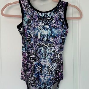 Plum Practicewear Gymnastics Leotard adult small & matching scrunchie